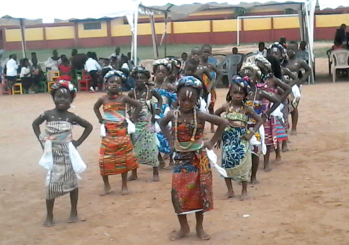  Some of the graduates in a cultural display.